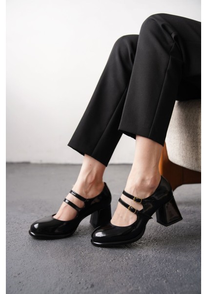 Kadın Gomes Platform Topuklu Ayakkabı - Siyah-Rugan fiyatları