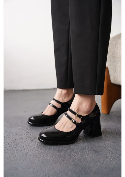 Kadın Gomes Platform Topuklu Ayakkabı - Siyah-Rugan fırsatları