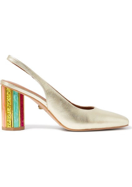 Perspex Topuklu Şeffaf Slingback Ayakkabı 90