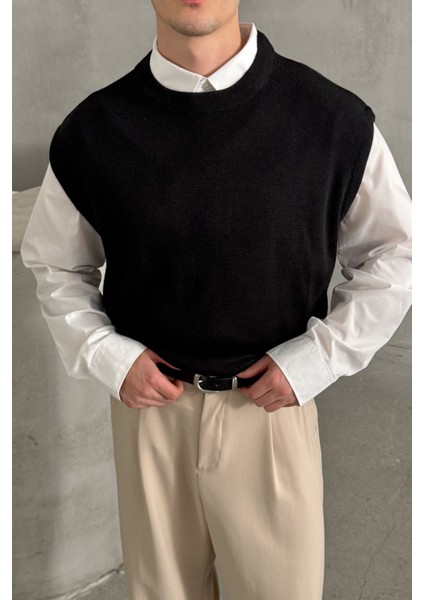 Erkek Bisiklet Yaka Oversize Süveter