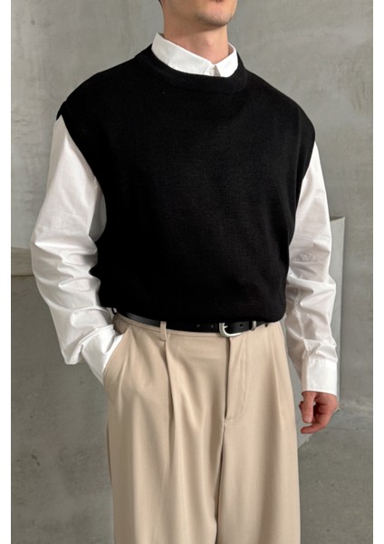 Erkek Bisiklet Yaka Oversize Süveter