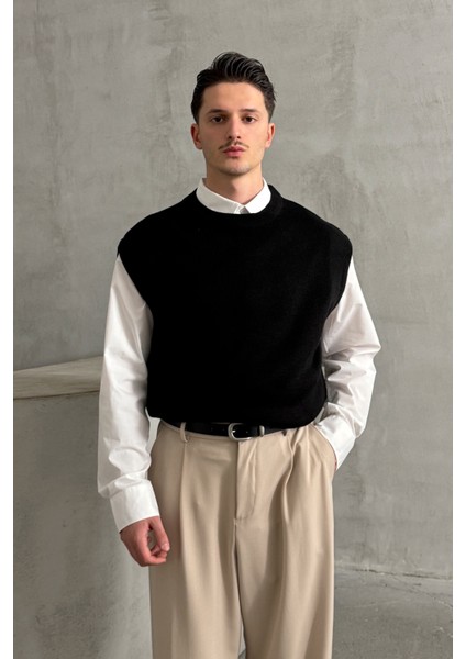 Erkek Bisiklet Yaka Oversize Süveter