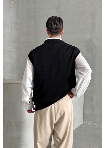 Erkek Bisiklet Yaka Oversize Süveter
