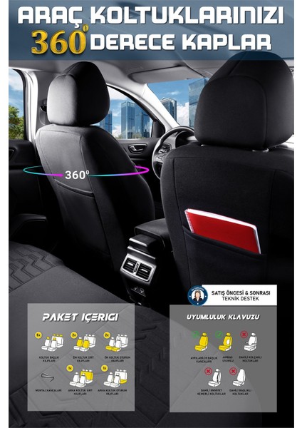 Volkswagen Taigo (2020-2024) Uyumlu Tam Set Oto Koltuk Kılıfı Platınum Serisi .1 indirimleri