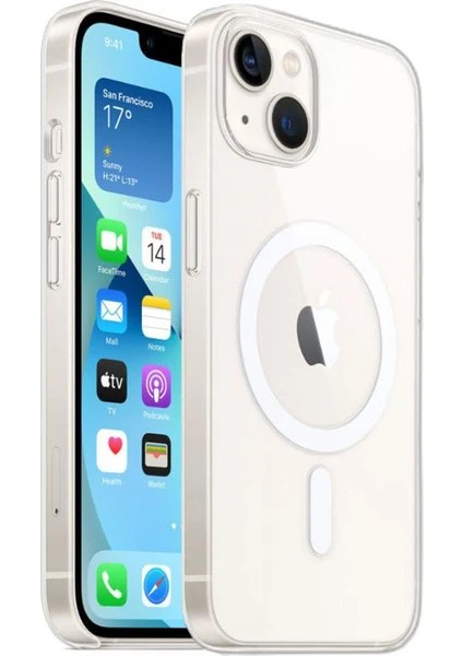 I Phone 13 Magsafe Özellikli Şeffaf Renk Koruyucu Kılıf