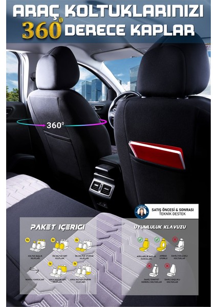 Opel Insıgnıa (2017-2020) Uyumlu Tam Set Oto Koltuk Kılıfı Platınum Serisi .7 indirimleri