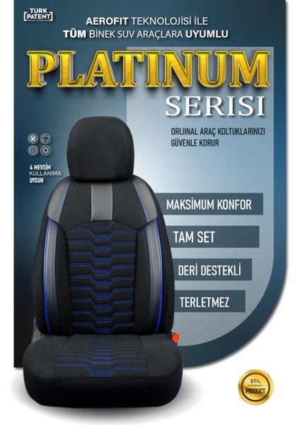 Renault Kangoo (2013-2018) Uyumlu Tam Set Oto Koltuk Kılıfı Platınum Serisi .4