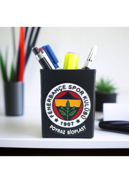 Kişiye Özel - Fenerbahçe Logo Kabartmalı Masaüstü Kalemlik