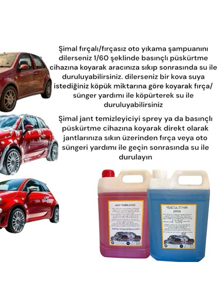 2'li Araba Temizleme Seti/oto Bakım Seti Fırçasız Cilalı Oto Yıkama Şampuanı, Jant Temizleyici