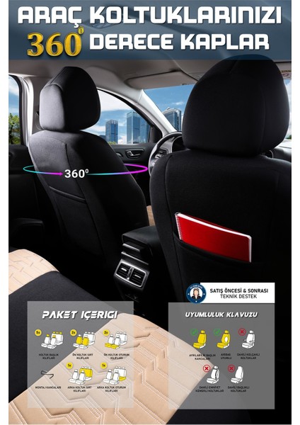 Opel Astra J Kasa (2011-2018) Uyumlu Tam Set Oto Koltuk Kılıfı Platınum Serisi .2 fırsatları