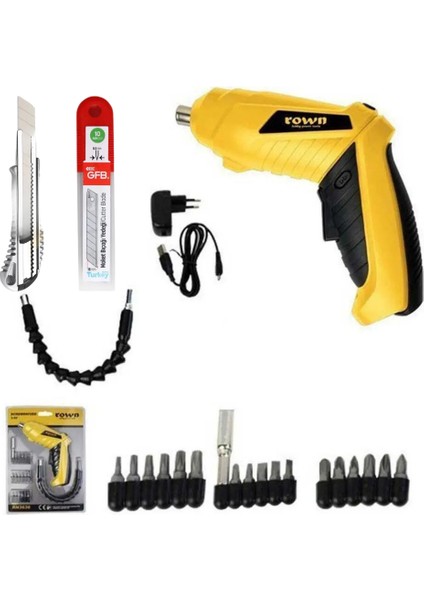 RN3636 Akülü Vidalama Seti 3.6V Li-Ion Batarya + Maket Bıçağı ve Maket Bıçağı Yedeği Hediyeli