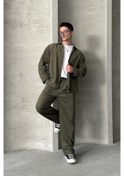 Erkek Oversize Kadife Takım