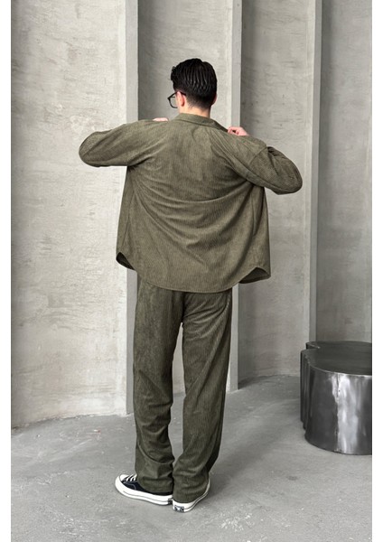 Erkek Oversize Kadife Takım