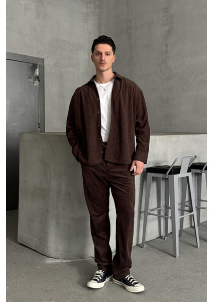 Erkek Oversize Kadife Takım