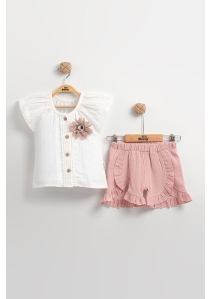 Müslin Kız Bebek Gömlek Seti (2-3-4-5 Yaş) %100 Pamuk - Hipoalerjenik ve Yumuşak