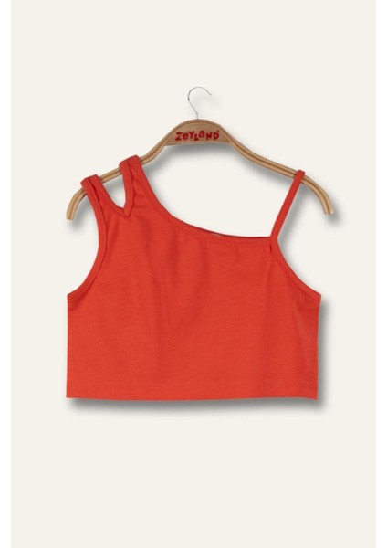 Kolsuz Crop Üst ve Yırtmaçlı Bol Paça Kız çocuk takım - Turuncu fiyatları