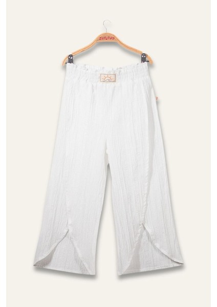 Kolsuz Crop Üst ve Yırtmaçlı Bol Paça Kız çocuk takım - Turuncu modelleri