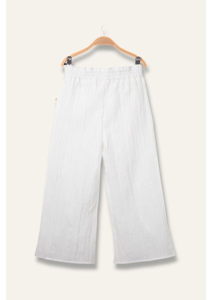 Kolsuz Crop Üst ve Yırtmaçlı Bol Paça Kız çocuk takım - Turuncu fırsatları