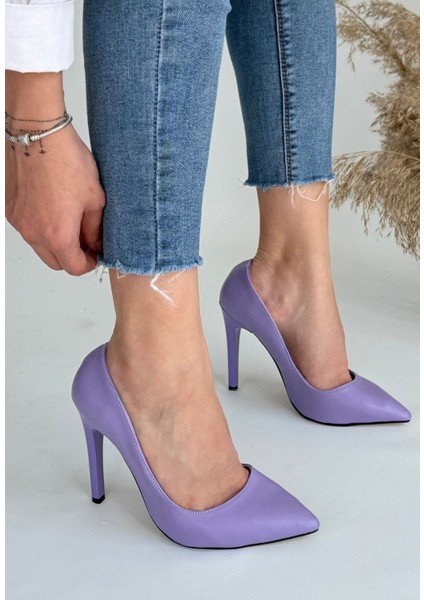 Hillar Lila Cilt Stiletto Ayakkabı - Lisinya