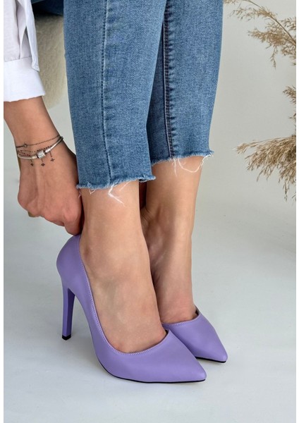 Hillar Lila Cilt Stiletto Ayakkabı - Lisinya
