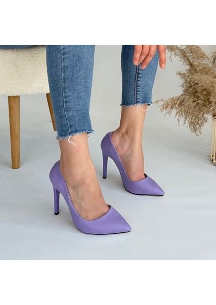 Hillar Lila Cilt Stiletto Ayakkabı - Lisinya