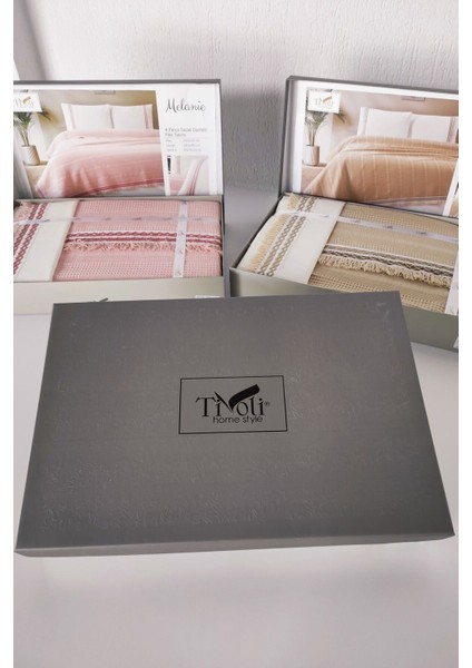 Tivoli Çift Kişilik Dantelli 4 Parça Pike Takımı Çeyizlik-Melanie-Kapuçino indirimleri