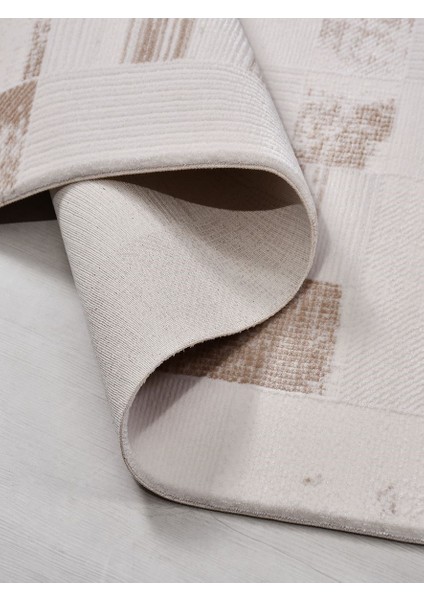 Kandy KN01 Bej Akrilik Yapışmaz Sık Dokulu Salon Antre Mutfak Ytak Odası Halı Yolluk