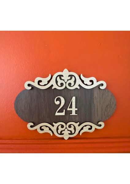 Dekoratif Ahşap Kapı Numaralığı, Daire Numarası, Otel Numarası ,oda Numarası-1