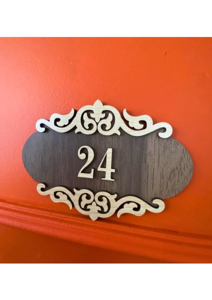 Dekoratif Ahşap Kapı Numaralığı, Daire Numarası, Otel Numarası ,oda Numarası-1 modelleri