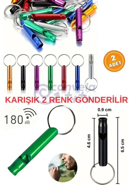 2 Adet Alüminyum Acil Durum Yüksek Sesli Deprem Düdüğü Dış Mekan Taşınabilir Hayatta Kalma Düdüğü