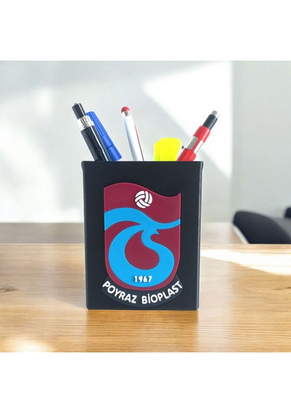 Kişiye Özel - Trabzonspor Logo Kabartmalı Masaüstü Kalemlik
