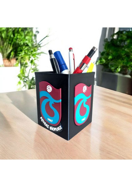 Kişiye Özel - Trabzonspor Logo Kabartmalı Masaüstü Kalemlik