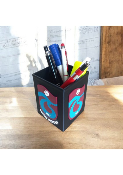 Kişiye Özel - Trabzonspor Logo Kabartmalı Masaüstü Kalemlik