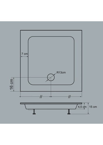 Zümrüt Panelli Duş Teknesi 110*110