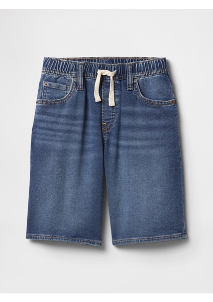 Erkek Çocuk Lacivert Pull-On Sweatpant Jean Şort