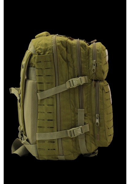 50 Litre Lazer Kesim Bej Cordura Kumaş Sırt Çantası