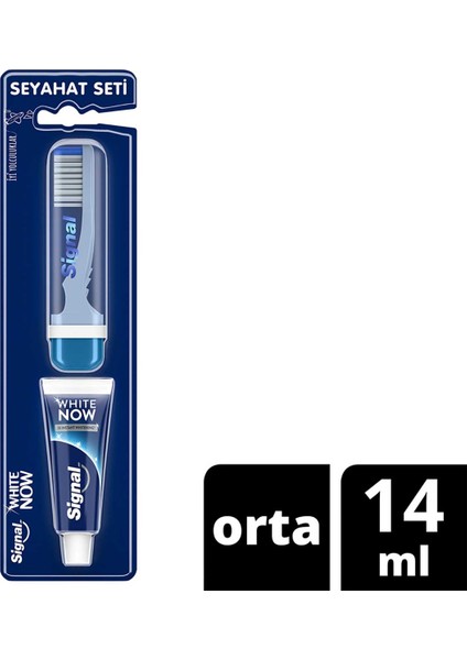 White Now Diş Macunu 14 ml – Diş Fırçası Seyahat Seti