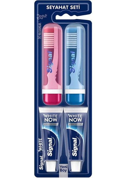 White Now Diş Macunu 14 ml - Diş Fırçası Seyahat Seti 2’li