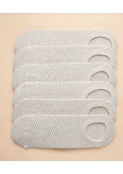 6'lı Beyaz Unisex Sneaker Çorap