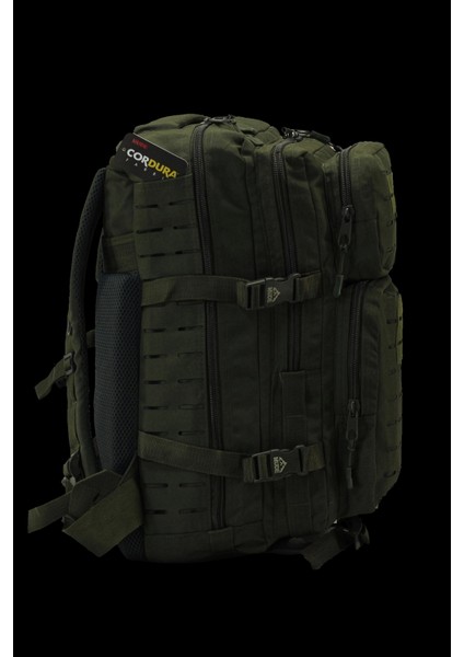 50 Litre Lazer Kesim Haki Cordura Kumaş Sırt Çantası