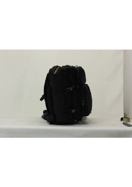 50 Litre Lazer Kesim Siyah Cordura Kumaş Sırt Çantası