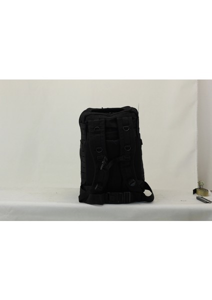 50 Litre Lazer Kesim Siyah Cordura Kumaş Sırt Çantası