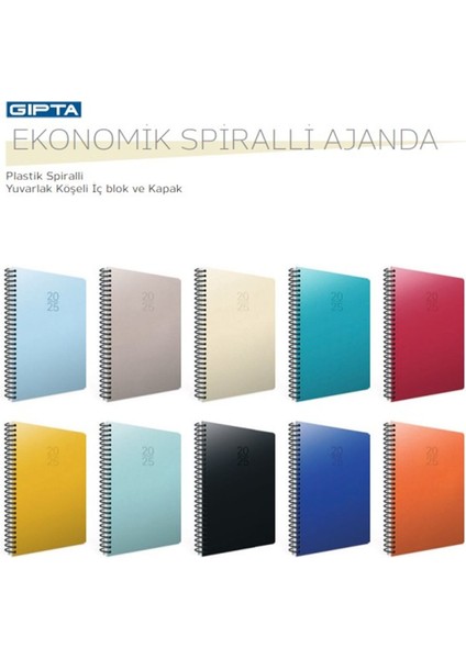 2025 Ekonomik Spiralli Günlük Ajanda 17X24