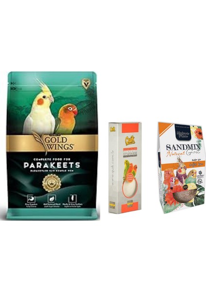 3 Lü Avantaj Paketi Gold Wings Pareket Yemi, Quik Kalamar Kemiği, Nature Plan Kuş Kumu
