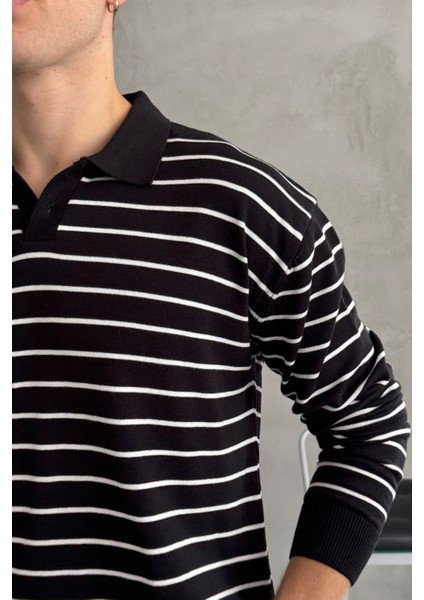 Erkek Pamuklu Polo Yaka Oversize Triko Kazak modelleri