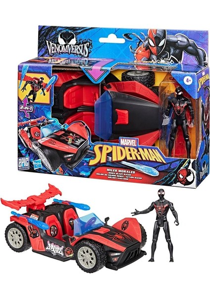 Marvel Spider-Man Miles Morales Araba ve Figür Seti – Dönüştürülebilir Araçlı Aksiyon Oyuncağı
