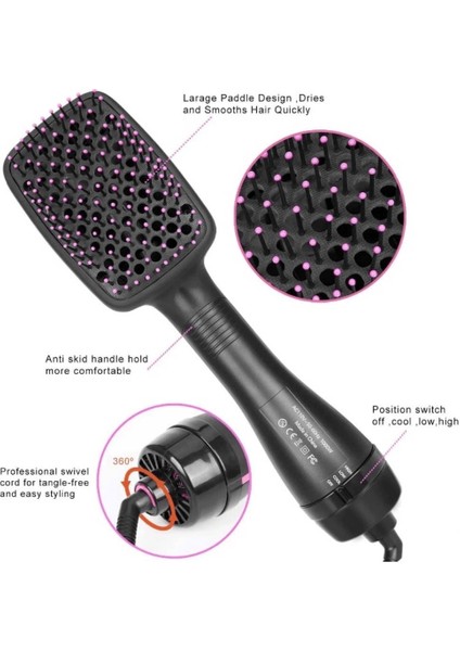 Elektrikli Hava Üflemeli 2 In 1 Saç Düzleştirici Fön Tarağı ( ) fiyatları