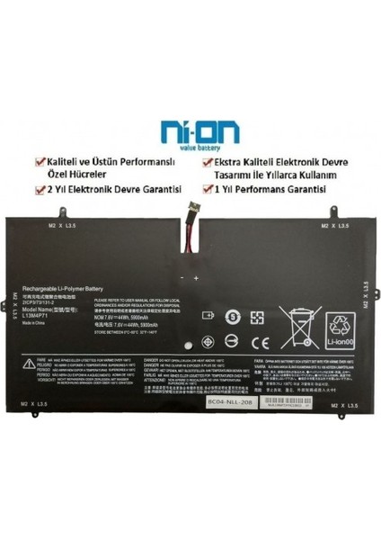 Nion Lenovo 5B10K10181 Uyumlu Notebook Batarya - Pil