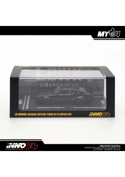 Inno 1/64 Nissan Skyline 2000 Gt-R (KPGC110) Lb Works "kenmeri" Black