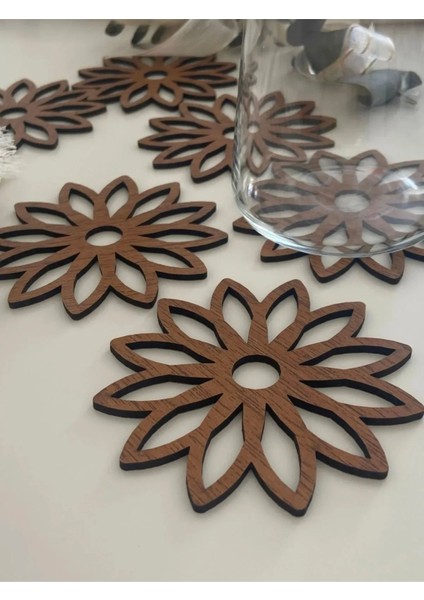 Ahşap Sunumluk|Bardak Altlığı (6ADET)|10*10 CM|BA4001